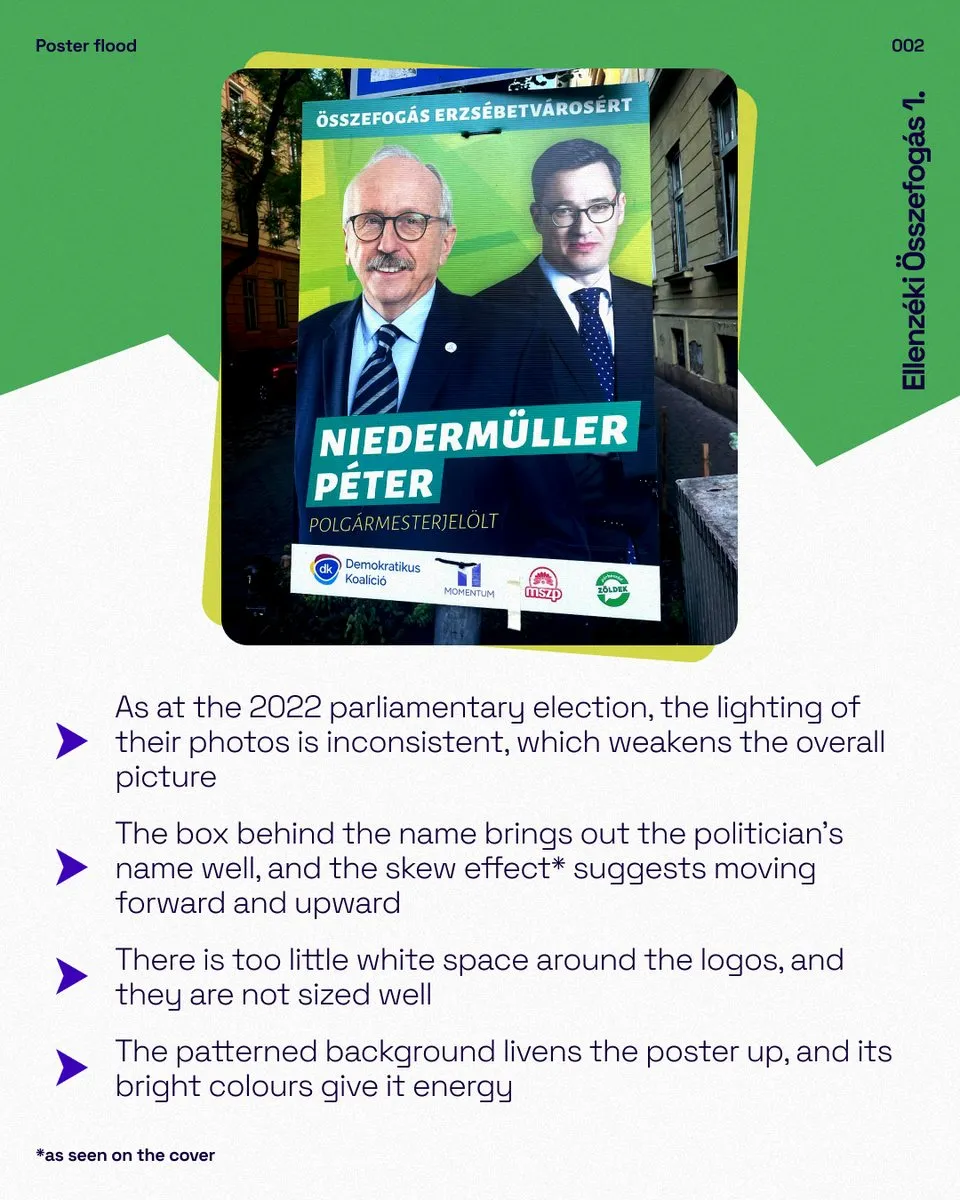 The 2024 Ellenzéki Összefogás poster with graphic notes
