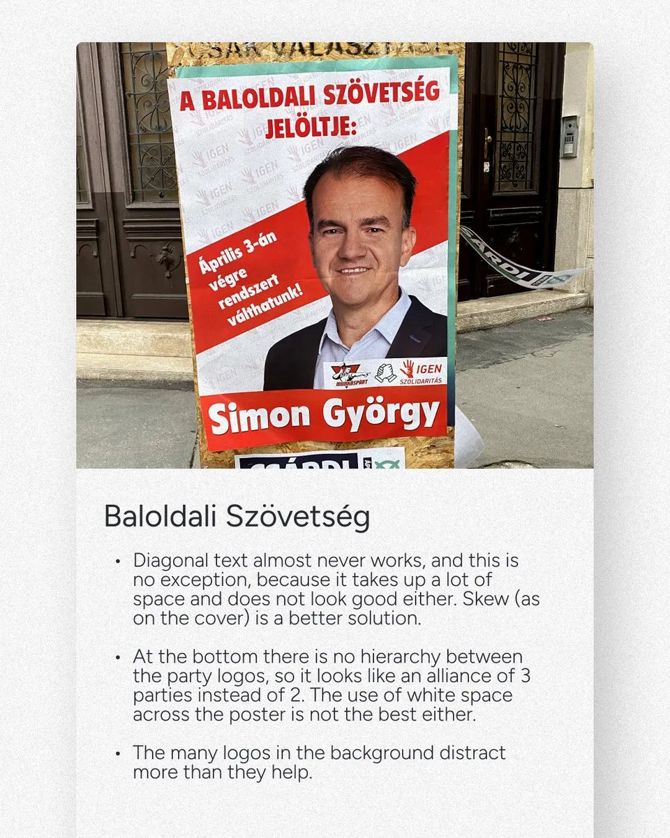 The 2022 Baloldali Szövetség poster with graphic notes