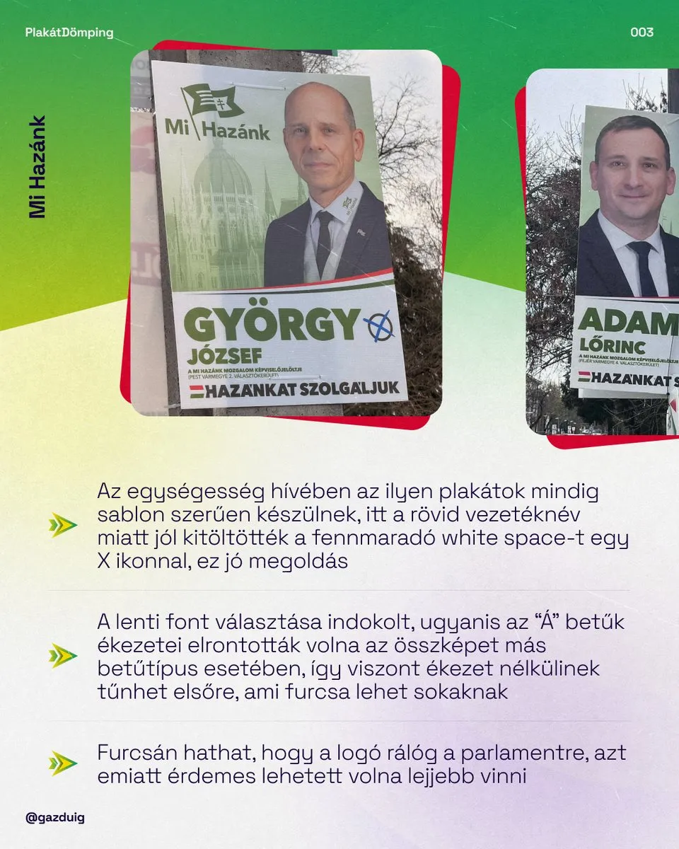 A Mi Hazánk 2026-os plakátja grafikai megjegyzésekkel