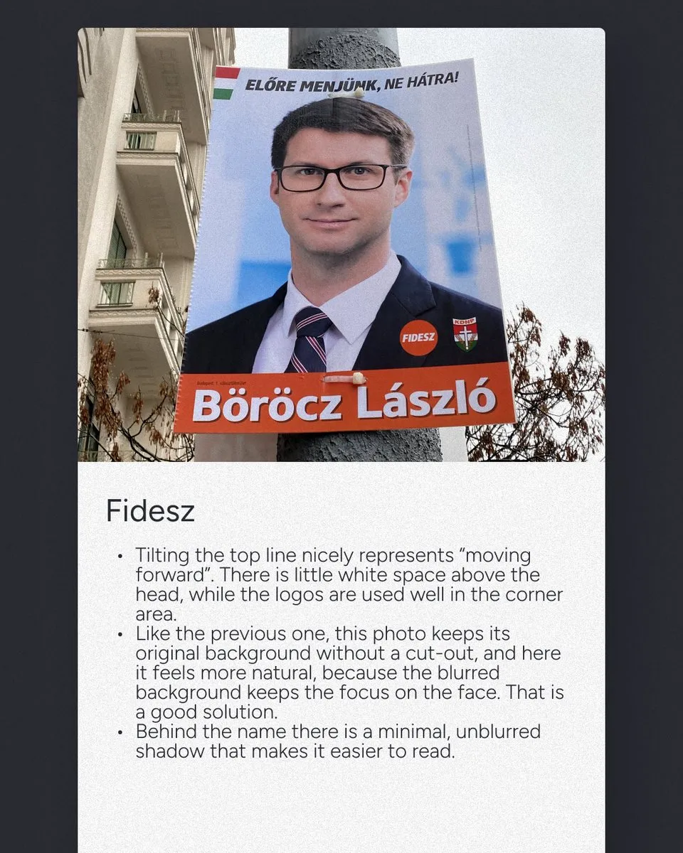The 2022 Fidesz poster with graphic notes