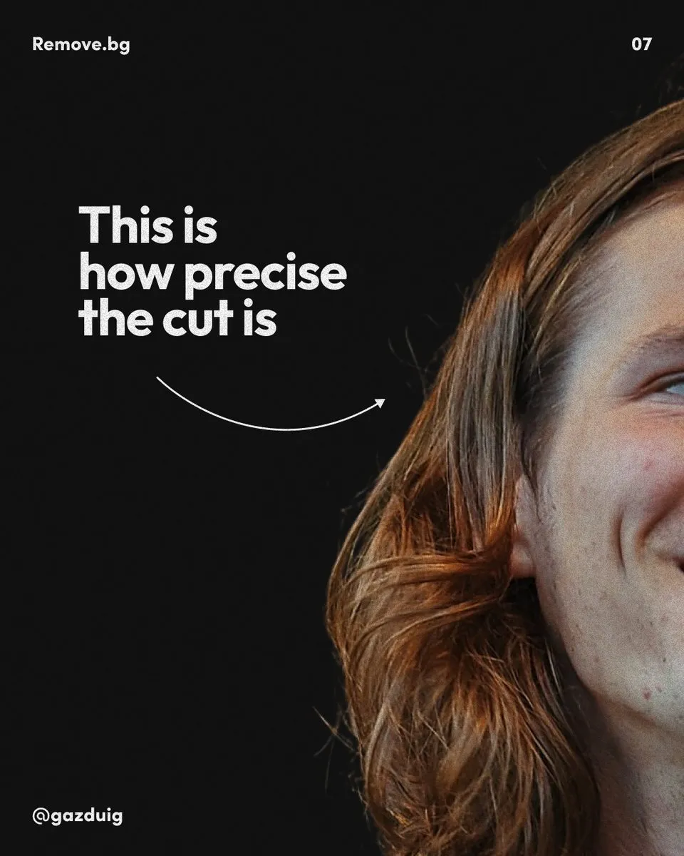 Close-up of the cut-out edge, where even the line of the hair follows the figure precisely