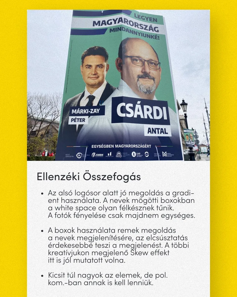 Az Ellenzéki Összefogás 2022-es plakátja grafikai megjegyzésekkel