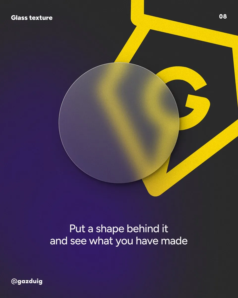 The finished glass card in front of a yellow shape that shows through it, blurred