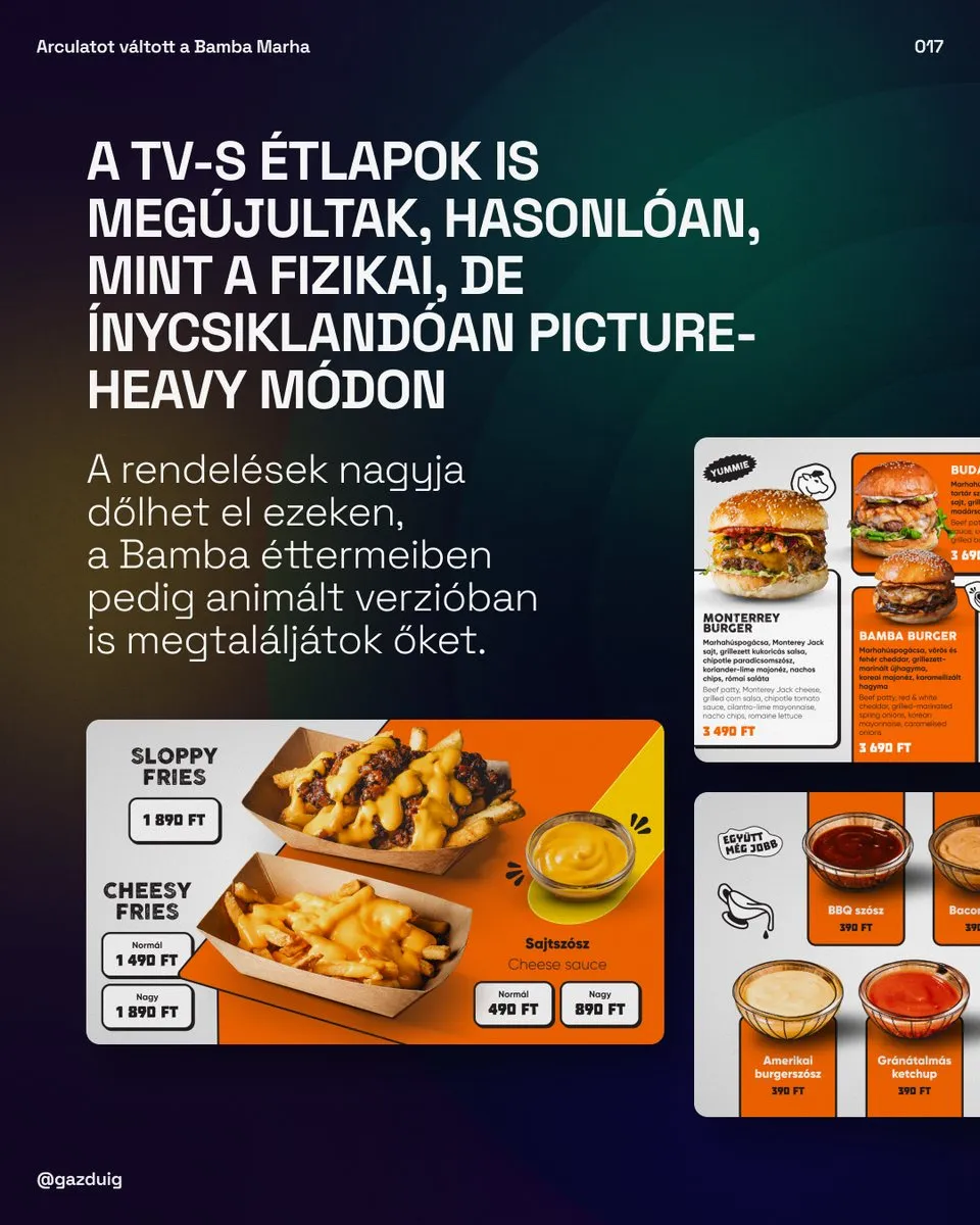 A megújult, ételfotókra épülő tévés étlapok
