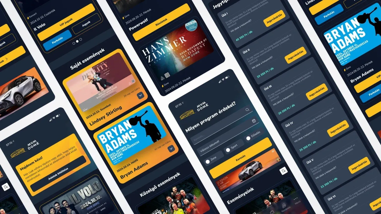 MVM Dome weboldal és app